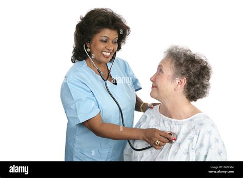 A Doctor Or Nurse Checking A Patients Vital Signs Isolated On White