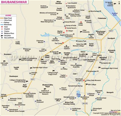 Bhubaneswar Map | Map, India world map, Geography map