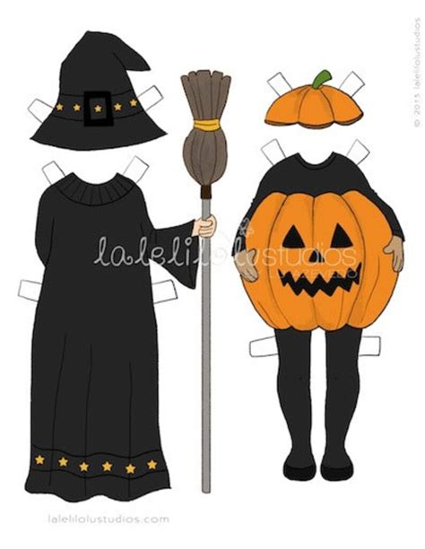 Halloween Paper Dolls Printable