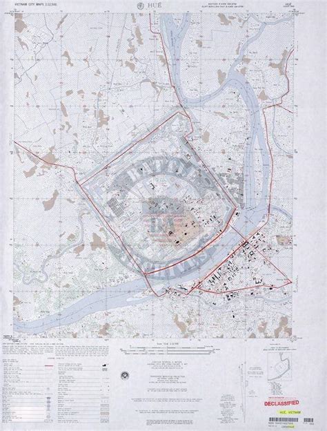 Hue City, Vietnam 1:12,500 Topographical Map – Battle Archives