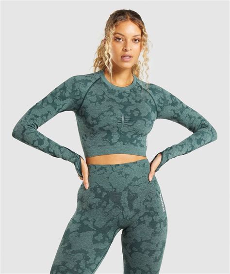 Gymshark Adapt Camo Seamless Long Sleeve Crop Top