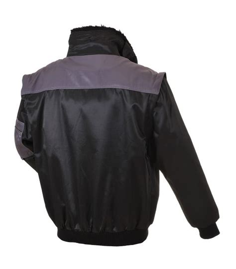 Blouson Pilote Bicolore De Travail Noir Gris Portwest Achat Vente Pas