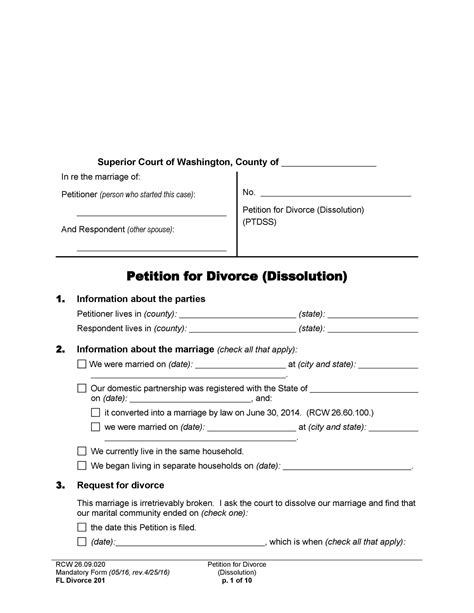 Printable Fake Divorce Papers