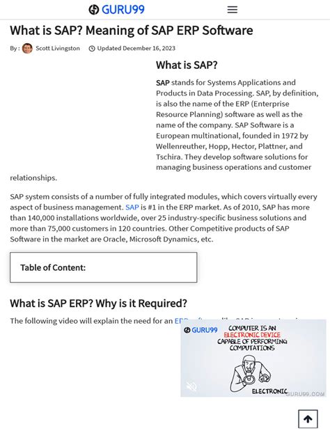 What Is Sap Meaning Of Sap Erp Software Pdf Enterprise Resource