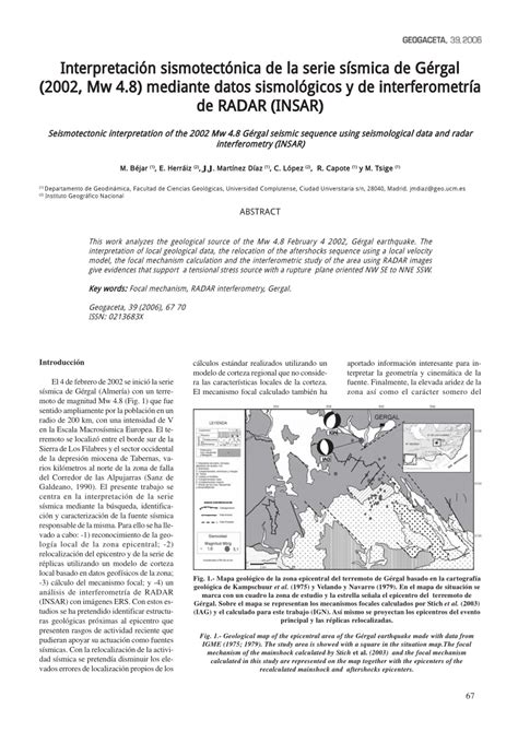 PDF Interpretación sismotectónica de la serie sísmica de Gérgal 2002