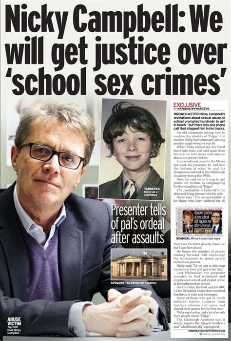 Nicky Campbell We Will Get Justice Over ‘school Sex Crimes’ Pressreader