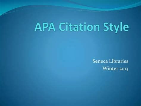 PPT - APA Citation Style PowerPoint Presentation, free download - ID ...