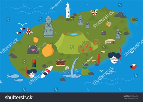 Vector Illustration Jeju Island Jejudo Map Stock Vector (Royalty Free ...