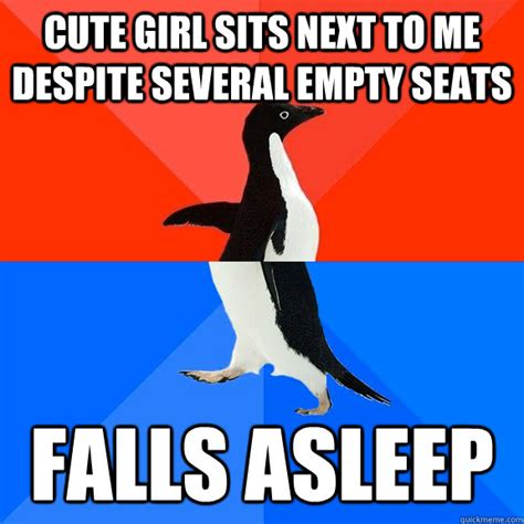 Cute Girl Sits Next To Me Despite Several Empty Seats Falls Asleep