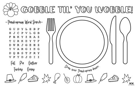 Printable Thanksgiving Placemats | Printabulls