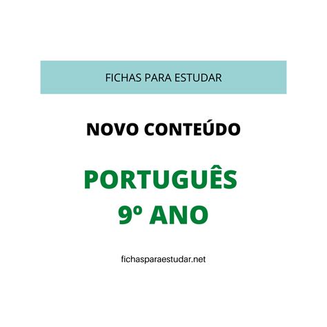 Fichas Para Estudar Fichas E Testes De Portugu S Ano Off