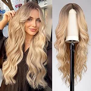 BLONDE UNICORN Blonde Wigs For Women Lace Front Wig Long Wavy Wigs Hand