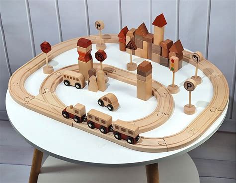 Personalised Wooden Train Track Set, Traditional Toys, Wooden Traffic Sign Toys,custom Magnetic ...