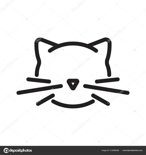 Cat Head Icon Vector Illustration Isolated White Background Stock ...