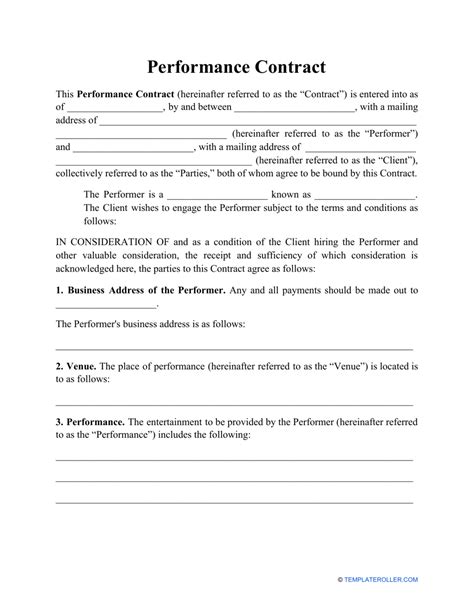 Individual Performance Agreement Template Sfiveband