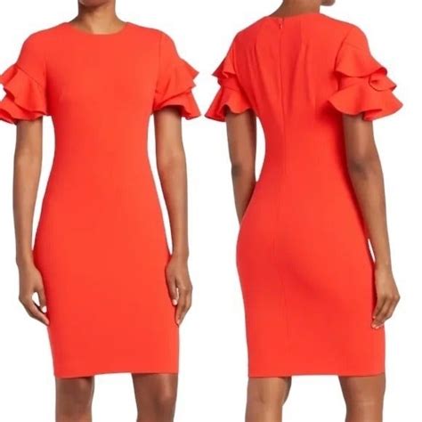 Calvin Klein Dresses Calvin Klein Orange Dress Poshmark