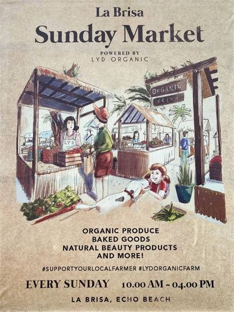 An Advertisement For The La Brisa Sunday Market