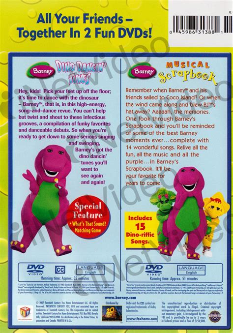 Barney (Dino Dancin Tunes / Musical Scrapbook) (Double Feature) on DVD ...