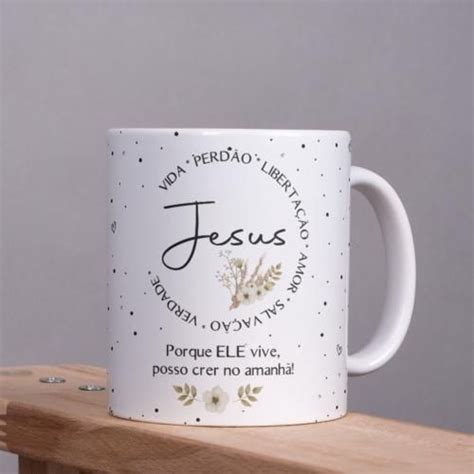 Caneca Porcelana Jesus Vida Perd O Liberta O Amor Salva O Verdade Est