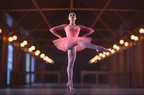 Premium Ai Image Graceful Movement Ballet Dancer In Pink Tights