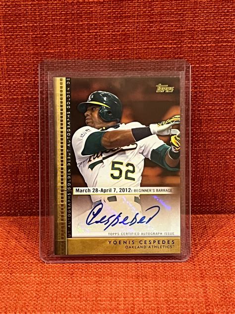 2012 TOPPS YOENIS CESPEDES GOLDEN DEBUT AUTOGRAPHS GDA YC OAKLAND