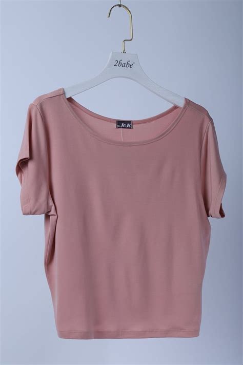 Áo Thun Cổ Tròn Màu Hồng Nude Crop tops V neck Tops