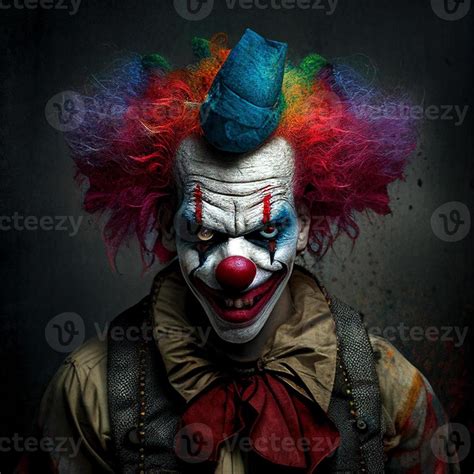 Crazy Evil Clown Created With Generative Ai 21644239 Stock Photo At