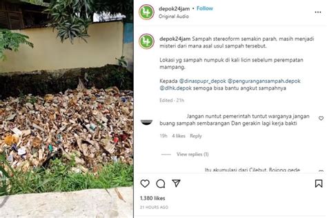 Foto Sampah Styrofoam Sempat Menumpuk Dan Tutupi Kali Licin Depok