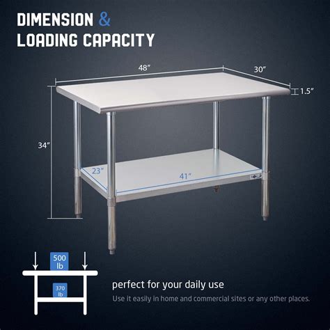 Profeeshaw Stainless Steel Prep Table With Double Overshelf Nsf