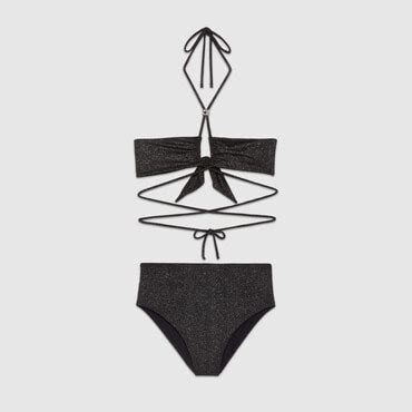 Gucci Sparkling Jersey Bikini Set Ready To Wear Black Editorialist