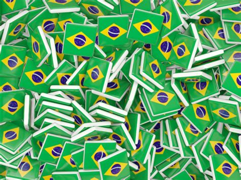 Square Flag Background Illustration Of Flag Of Brazil