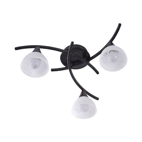 Della Three Bulb Ceiling Lamp Black Gold Uk