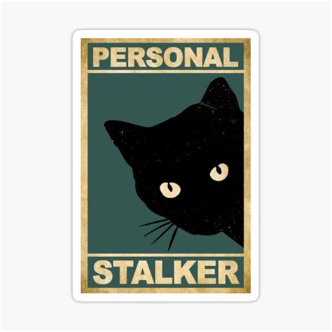 Personal Stalker Black Cat Sticker For Sale By Akubar Redbubble