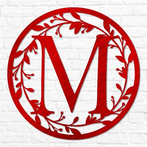 Letter Circle Monogram With Vines Lakeshore Metal Decor