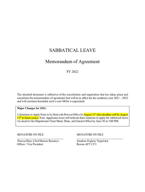 Fillable Online Sabbatical Leave Policy Template Free And Ready To Use