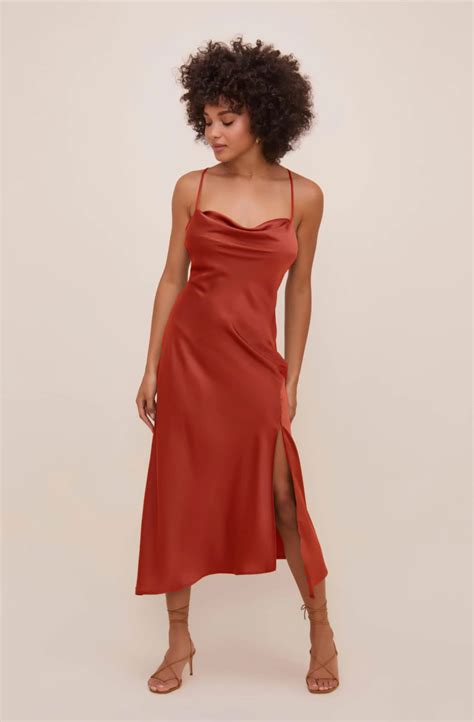 Rust Color Satin Bridesmaid Dress Wedding Dress Bridesmaid Dresses