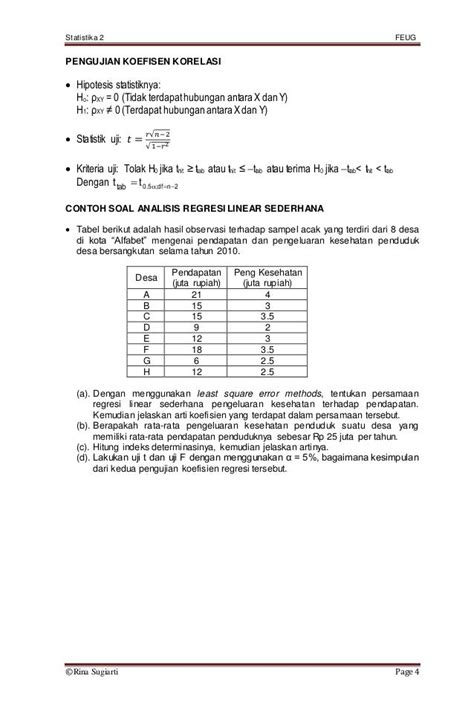 Analisa Regresi Dan Korelasi Sederhana Rs