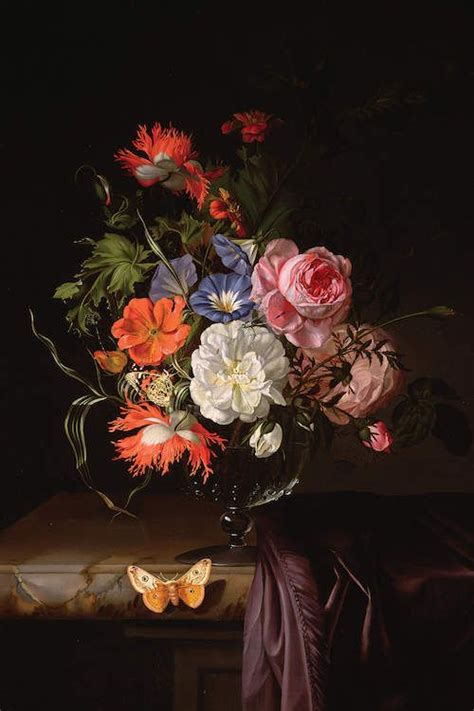 A Still Life Of Flowers In A Vase On A Ledge F Rachel Ruysch