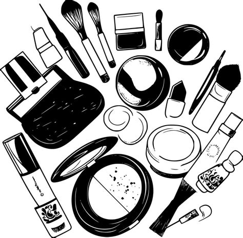 Makeup - Black and White Isolated Icon - Vector illustration 23568601 ...