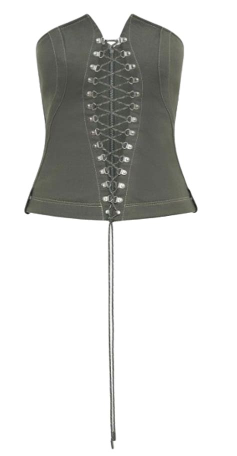 Dion Lee Hiking Lace Up Green Corset Top Whats On The Star