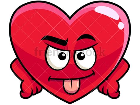 Sarcastic Heart Emoji Cartoon Vector Clipart - FriendlyStock