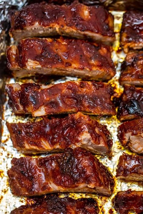 Tender Oven Baked BBQ Ribs That Fall Off The Bone Recipe Baked Bbq