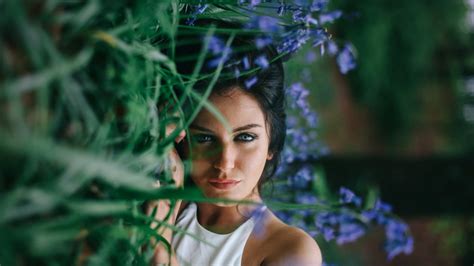 Face Sunlight Forest Women Model Portrait Blue Eyes Nature Brunette Grass Photography