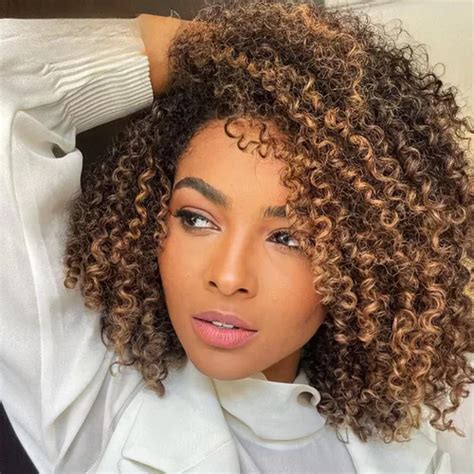 Peruca Cacheada Afro Fibra Organica Wig C Aspecto Natural Frete grátis