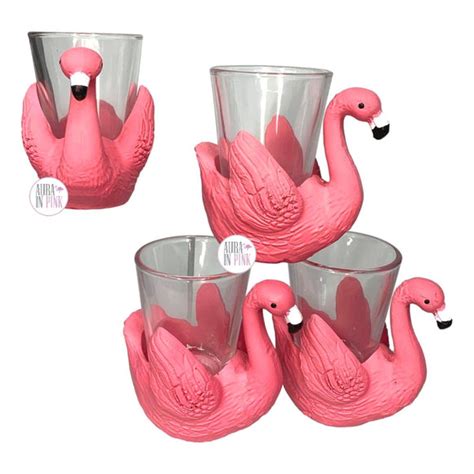 3D Pink Flamingo Shot Glasses Boxed Set of 4 – Aura In Pink Inc.