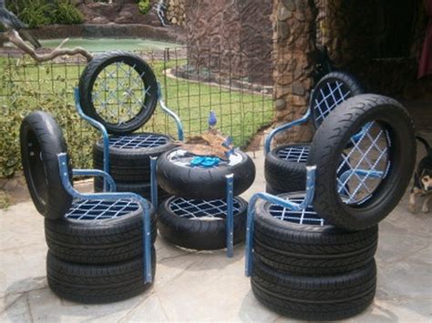 Recycled Furniture 55 Ideas Chairs Ottoman And Tables Made From Tires Recycled Furniture