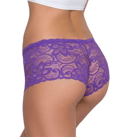 Culotte Femmes Sexy En Dentelle Taille Owl Lingerie Sous Vêtements De Séduction Pourpre