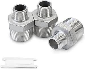 Bwintech 3 Pcs 1 2 Male To 3 4 Male BSP Thread Stainless Steels 304