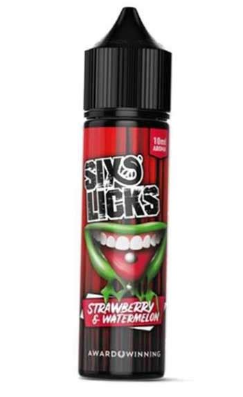 Wassermelone Erdbeere 10 In 60ml Strawberry Watermelon Six Licks Liquid