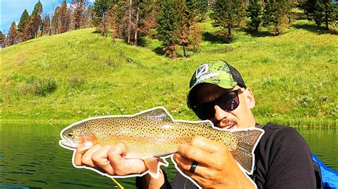 Fishing A Hidden Lake In A Remote Southwestern Montana For Big